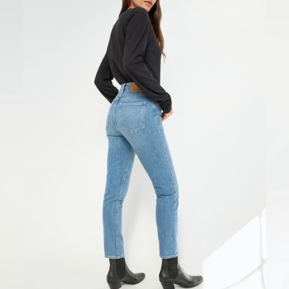 Denim Forum High Rise Jeans in Light Blue